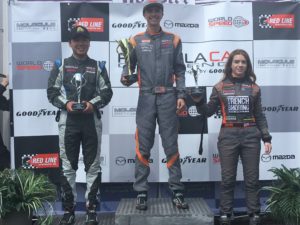 Rayce Dykstra celebrates his first win at Portland International Raceway